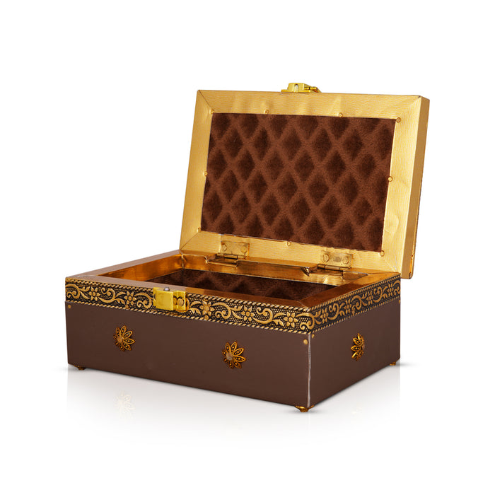 Jewel box - 3 x 6 Inches | Decorative Storage Box/ Pooja box/ Wooden Container for Women