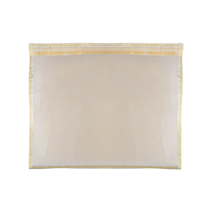Saree Pouch - 17 x 14 Inches | 4 Pcs Set / Jari Pattern Saree Organizer / Transparent Zip Storage Bag
