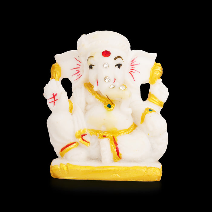 Ganapati Statue - 3 x 2.5 Inches | Resin Idol/ Ganesha Murti for Home, Pooja Room & Gifting