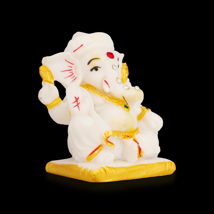 Ganapati Statue - 3 x 2.5 Inches | Resin Idol/ Ganesha Murti for Home, Pooja Room & Gifting