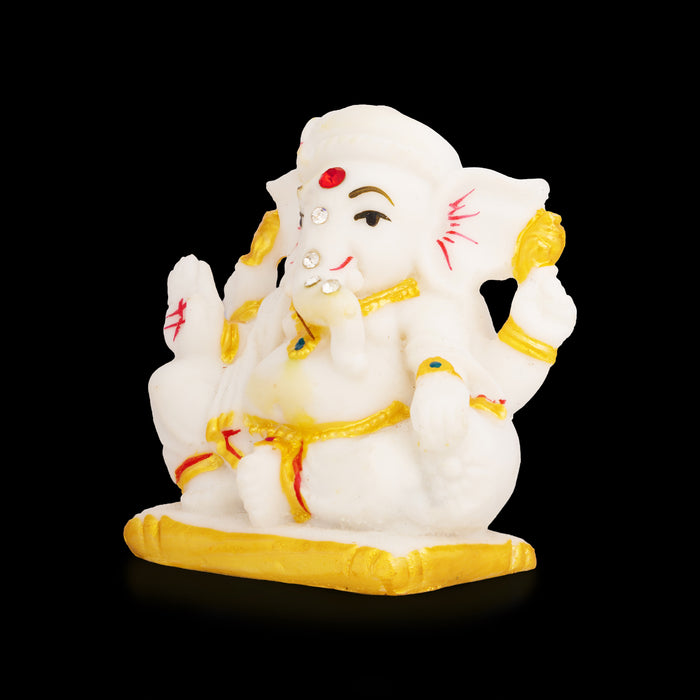 Ganapati Statue - 3 x 2.5 Inches | Resin Idol/ Ganesha Murti for Home, Pooja Room & Gifting
