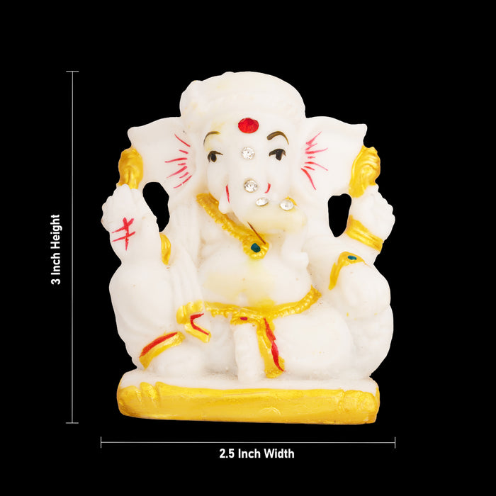 Ganapati Statue - 3 x 2.5 Inches | Resin Idol/ Ganesha Murti for Home, Pooja Room & Gifting