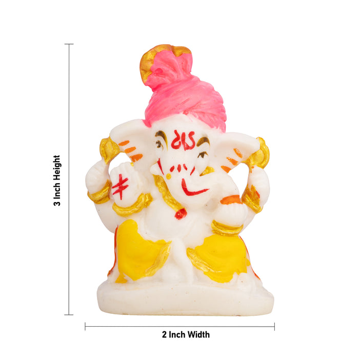 Ganesha Murti - 3 x 2 Inches | Resin Idol/ Vinayagar Statue For living Space & Pooja Decor