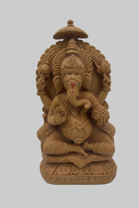 Umbrella Ganesh Murti | Wooden Statue/ Vinayagar Statue/ Ganapati Idol for Pooja