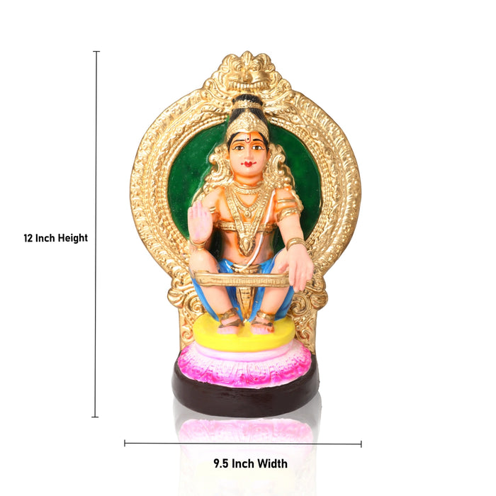 Ayyappan Paper Mache Golu Bommai - 12 x 9.5 Inches | Giri Golu Doll/ Navaratri Golu Bomma/Gombe/Bommai