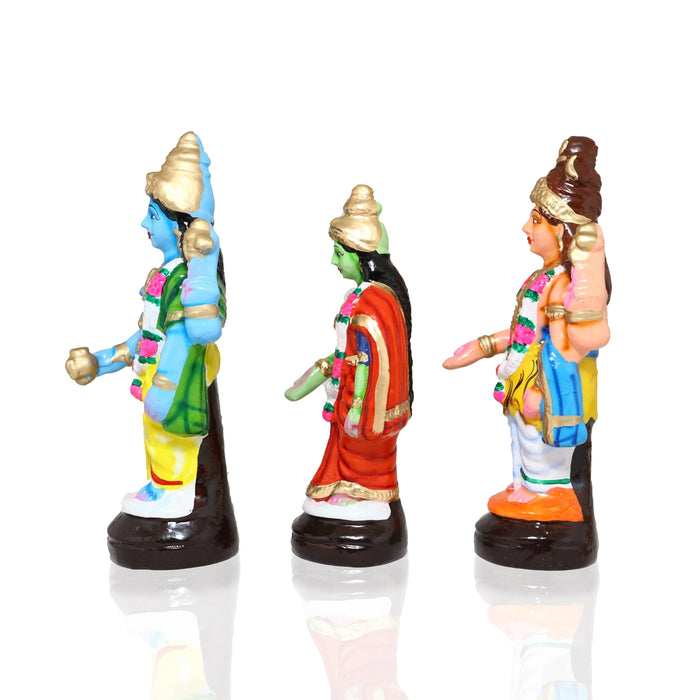 Meenakshi Kalyanam Clay Golu Bommai Set - 10 X 4 Inches | Navratri Gombe/ Giri Golu Doll For Navaratri Decor