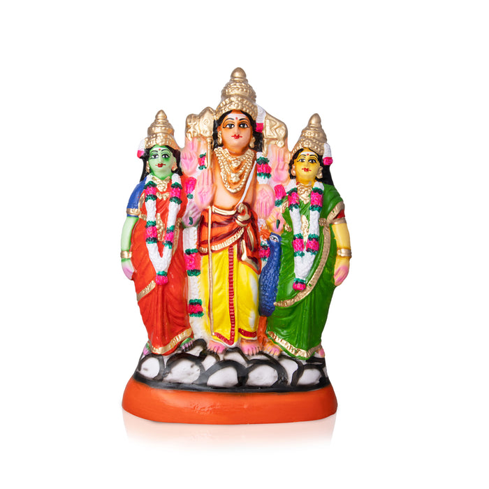 Murugan Valli Deivanai Paper Mache Golu Bommai - 12 x 8.5 Inches | Giri Golu Doll/ Navaratri Kolu Bommai/ Gombe