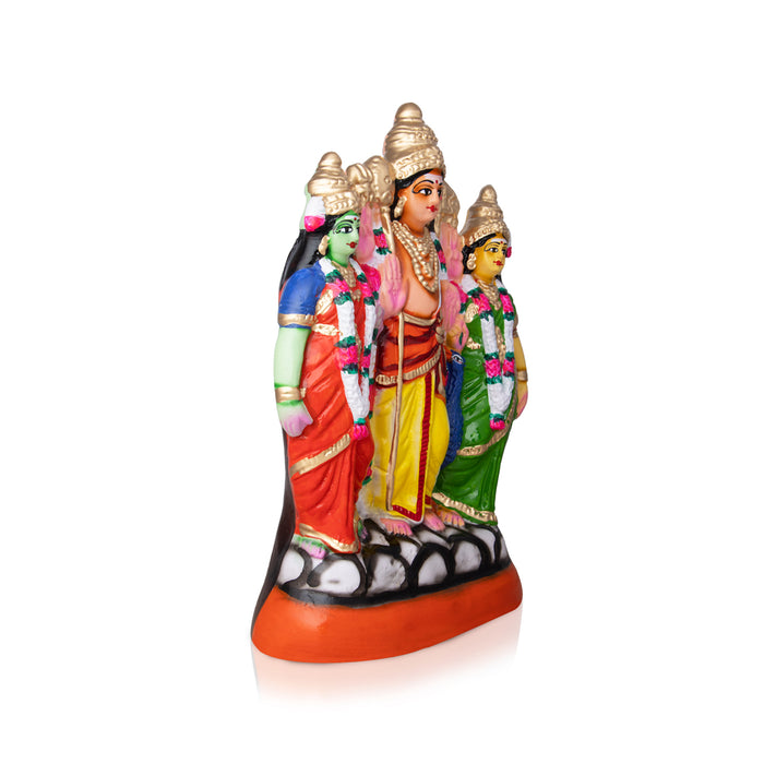 Murugan Valli Deivanai Paper Mache Golu Bommai - 12 x 8.5 Inches | Giri Golu Doll/ Navaratri Kolu Bommai/ Gombe