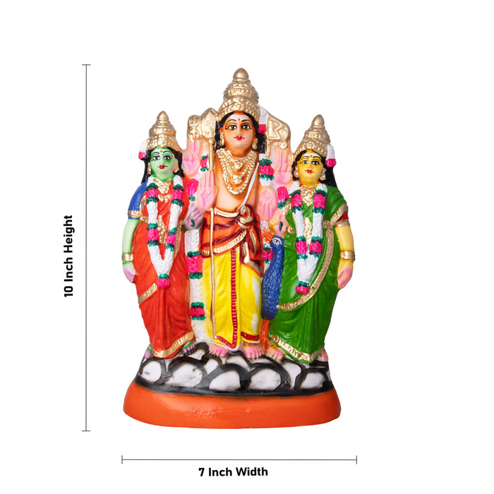 Murugan Valli Deivanai Paper Mache Golu Bommai - 12 x 8.5 Inches | Giri Golu Doll/ Navaratri Kolu Bommai/ Gombe