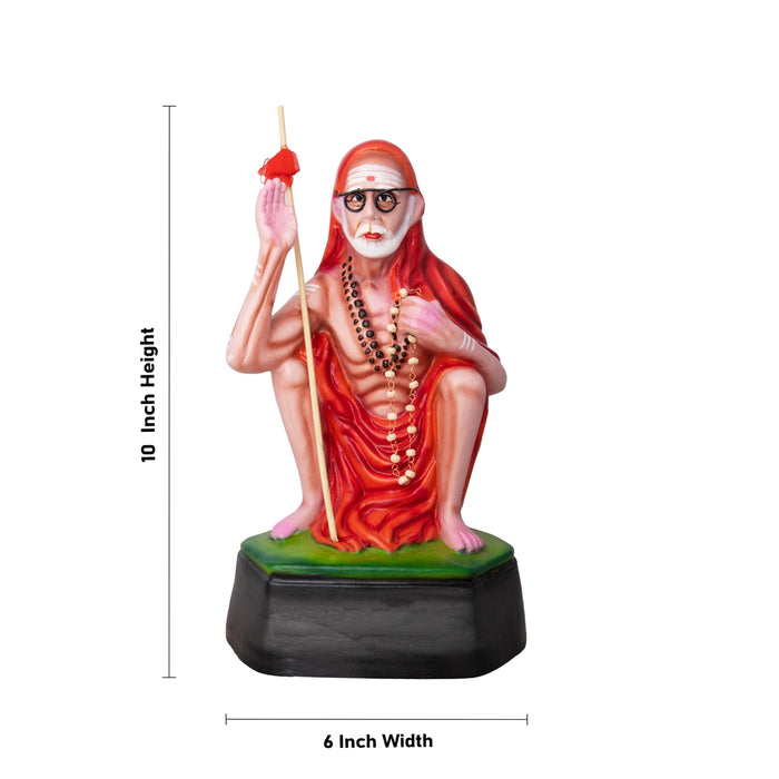 Maha Periyava Statue Paper Mache Golu Bommai - 10 X 6 Inches | Navratri Gombe/ Golu Doll For Navaratri Decor