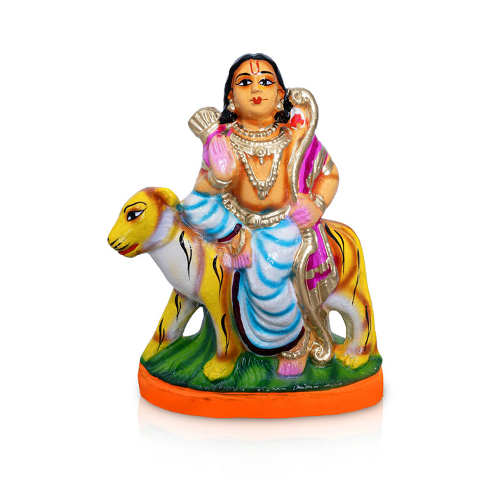 Ayyapan Clay Golu Bommai - 12 x 6.5 Inches | Giri Golu Doll/ Navaratri Golu Bomma/ Gombe/Bommai