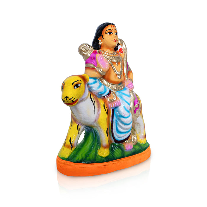 Ayyapan Clay Golu Bommai - 12 x 6.5 Inches | Giri Golu Doll/ Navaratri Golu Bomma/ Gombe/Bommai