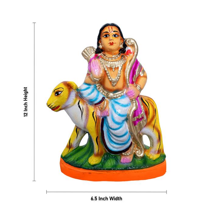Ayyapan Clay Golu Bommai - 12 x 6.5 Inches | Giri Golu Doll/ Navaratri Golu Bomma/ Gombe/Bommai