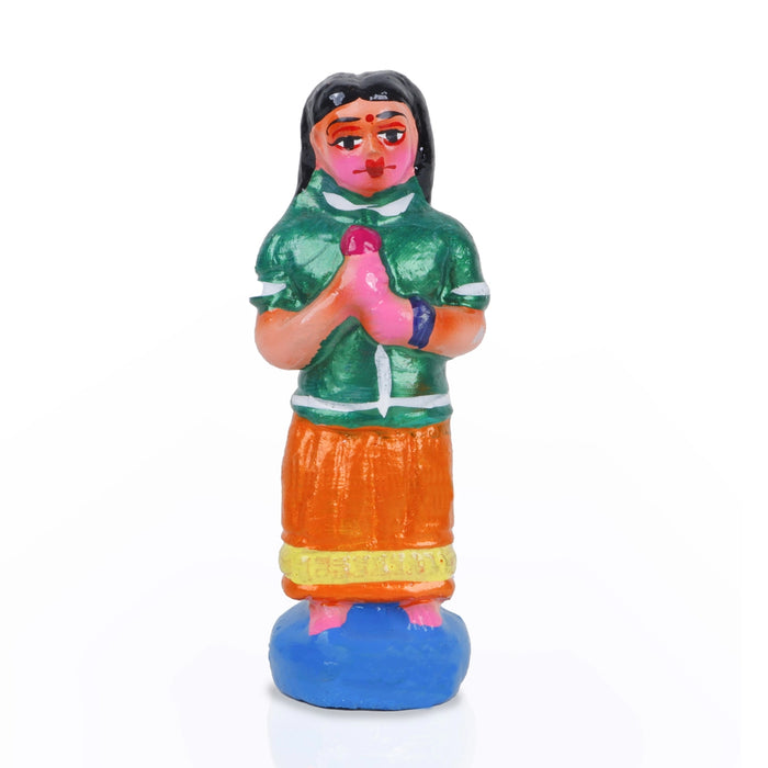 Panchumittai Clay Golu Bommai Set - 7.5 X 3 Inches | Navratri Gombe/ Golu Doll For Navaratri Decor