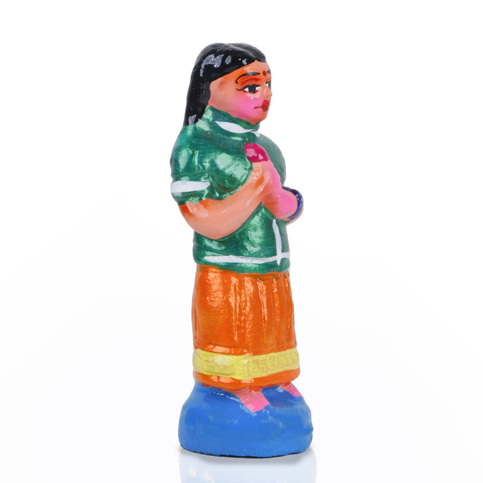 Panchumittai Clay Golu Bommai Set - 7.5 X 3 Inches | Navratri Gombe/ Golu Doll For Navaratri Decor