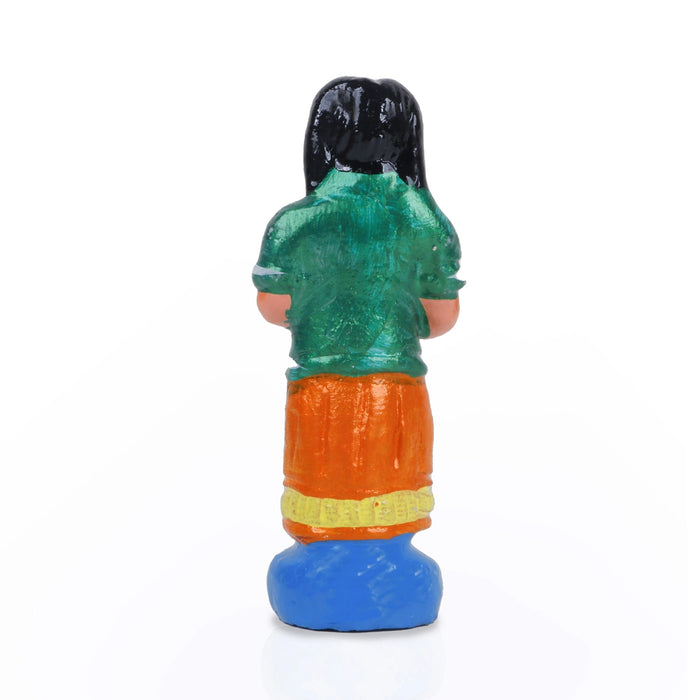 Panchumittai Clay Golu Bommai Set - 7.5 X 3 Inches | Navratri Gombe/ Golu Doll For Navaratri Decor