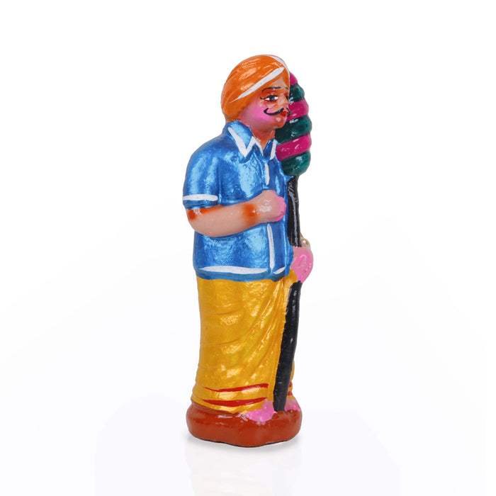 Panchumittai Clay Golu Bommai Set - 7.5 X 3 Inches | Navratri Gombe/ Golu Doll For Navaratri Decor