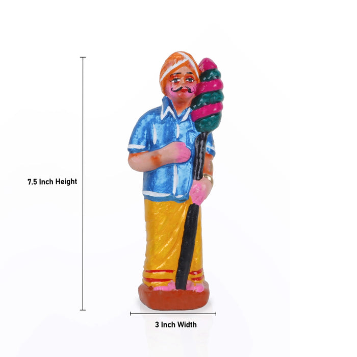 Panchumittai Clay Golu Bommai Set - 7.5 X 3 Inches | Navratri Gombe/ Golu Doll For Navaratri Decor