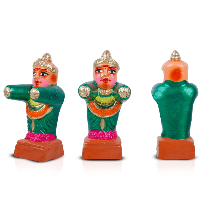 Puri Jagannath Clay Golu Bommai Set - 9 X 3.5 Inches | Navratri Gombe/ Golu Doll For Navaratri Decor