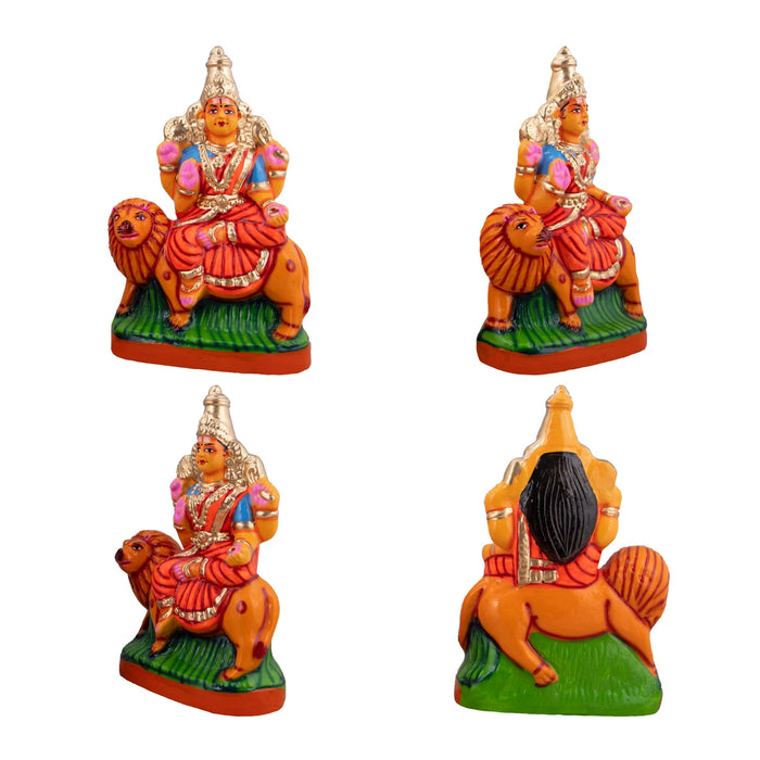 Lakshmi Ganesh Saraswati Idol Paper Mache Golu Bommai Set - 9 X 6 Inches | Navratri Gombe/ Golu Doll