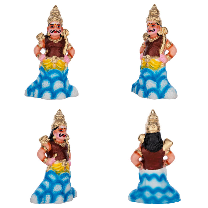 Indrajit Vadham Clay Golu Bommai Set - 11 x 6.5 Inches | Giri Golu Bommalu/ Navaratri kolu Bommai/ Gombe