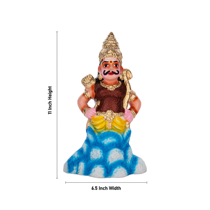Indrajit Vadham Clay Golu Bommai Set - 11 x 6.5 Inches | Giri Golu Bommalu/ Navaratri kolu Bommai/ Gombe