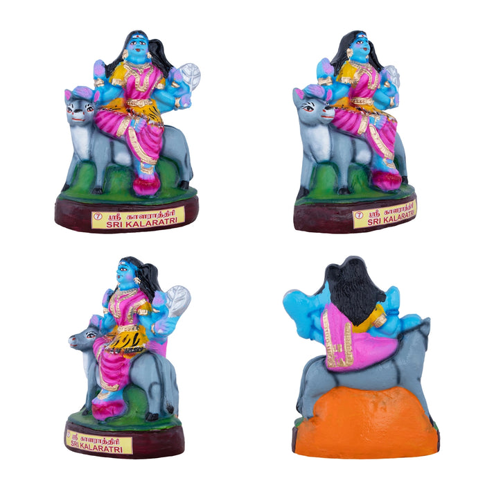 Nava Durga Clay Golu Bommai Set - 9 X 6 Inches | Navratri Gombe/ Golu Doll For Navaratri Decor