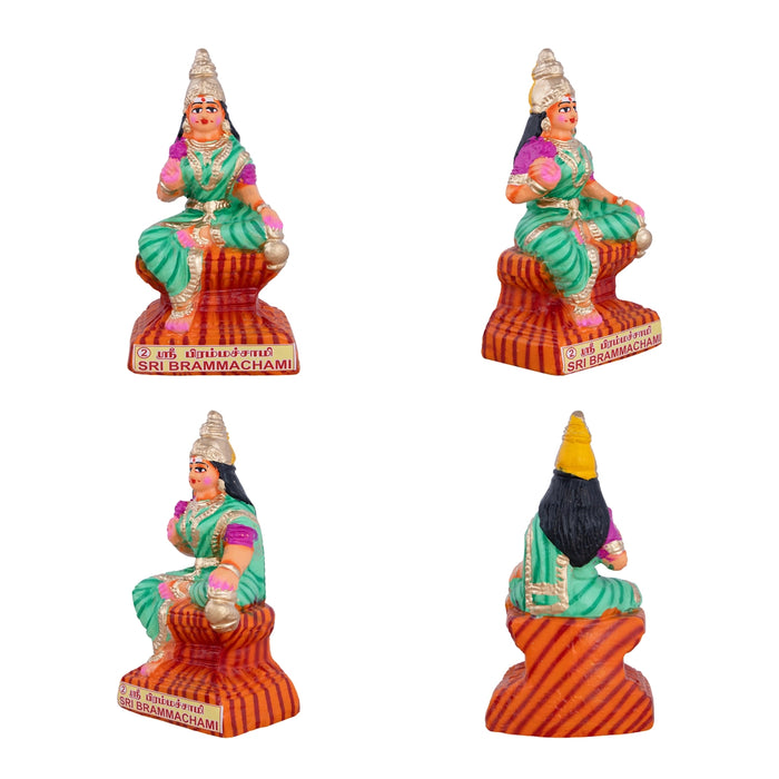 Nava Durga Clay Golu Bommai Set - 9 X 6 Inches | Navratri Gombe/ Golu Doll For Navaratri Decor