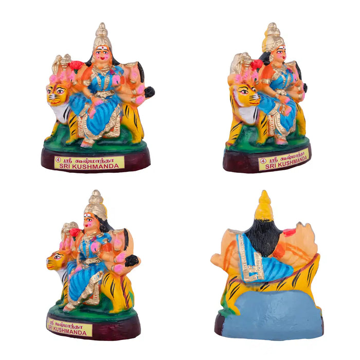 Nava Durga Clay Golu Bommai Set - 9 X 6 Inches | Navratri Gombe/ Golu Doll For Navaratri Decor