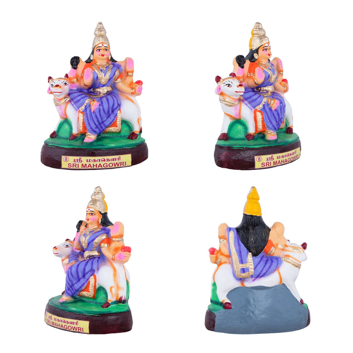 Nava Durga Clay Golu Bommai Set - 9 X 6 Inches | Navratri Gombe/ Golu Doll For Navaratri Decor