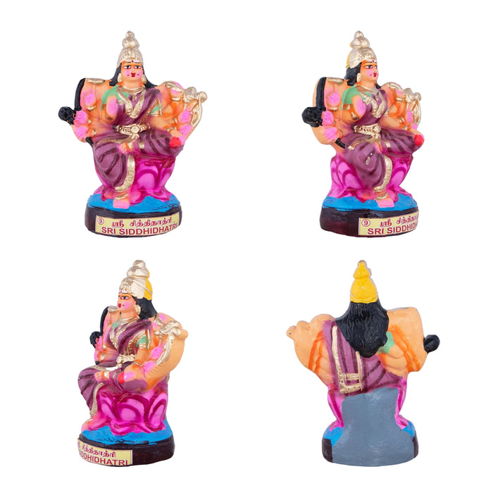 Nava Durga Clay Golu Bommai Set - 9 X 6 Inches | Navratri Gombe/ Golu Doll For Navaratri Decor