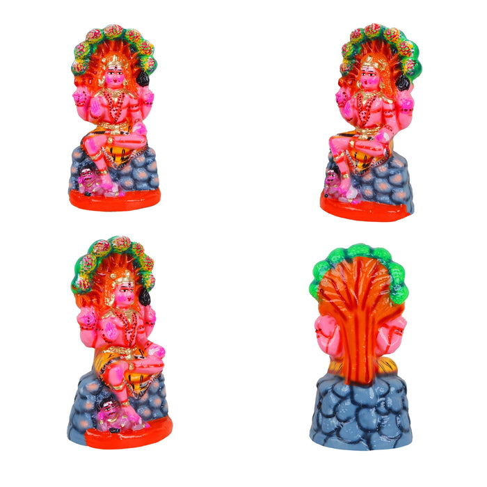 Dakshinamurthy Vigraham Clay Golu Bommai Set - 11 X 5.5 Inches | Navratri Gombe/ Golu Doll For Navaratri Decor