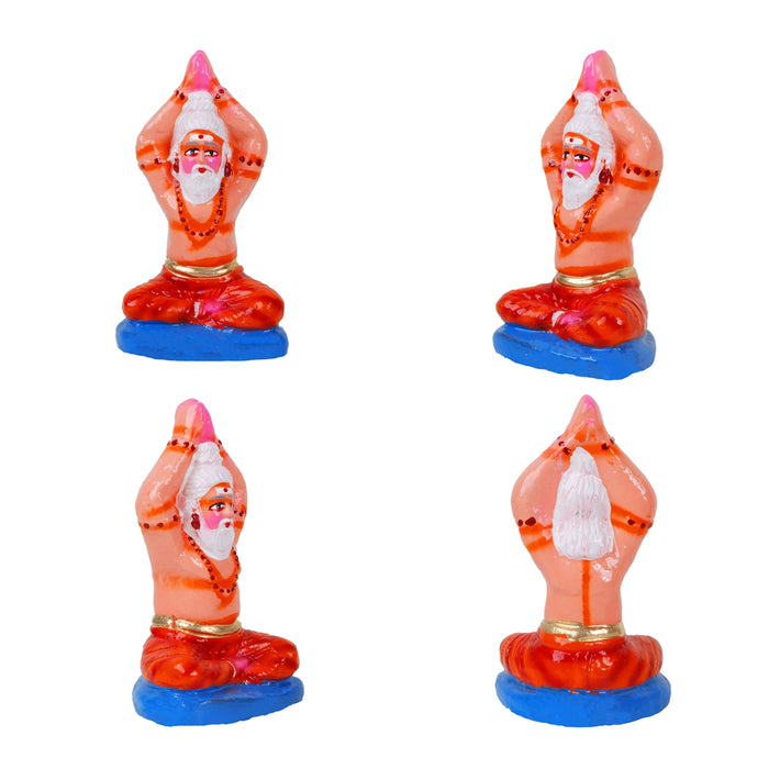Dakshinamurthy Vigraham Clay Golu Bommai Set - 11 X 5.5 Inches | Navratri Gombe/ Golu Doll For Navaratri Decor