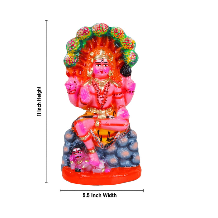 Dakshinamurthy Vigraham Clay Golu Bommai Set - 11 X 5.5 Inches | Navratri Gombe/ Golu Doll For Navaratri Decor
