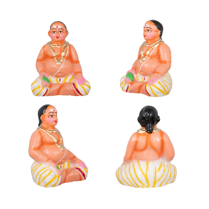 Engagement Clay Golu Bommai Set - 5 x 3 Inches | Giri Golu Doll/ Navaratri Golu Bomma/Gombe/Bommai