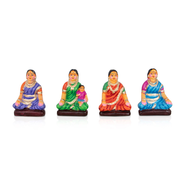 Engagement Clay Golu Bommai Set - 5 x 3 Inches | Giri Golu Doll/ Navaratri Golu Bomma/Gombe/Bommai