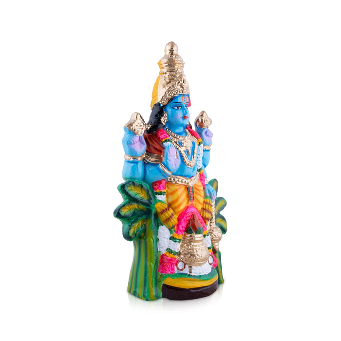 Satyanarayana Swamy Clay Golu Bommai - 13 X 7.5 Inches | Navratri Gombe/ Golu Doll For Navaratri Decor