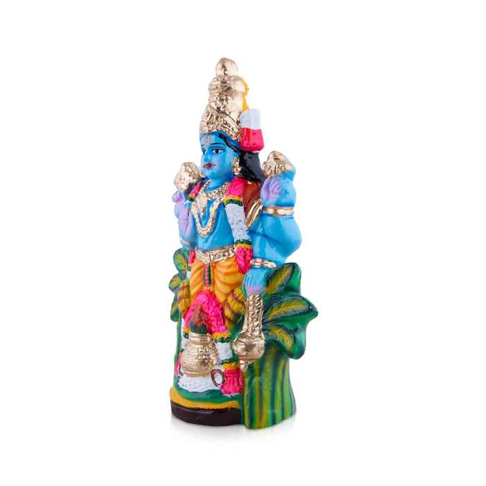 Satyanarayana Swamy Clay Golu Bommai - 13 X 7.5 Inches | Navratri Gombe/ Golu Doll For Navaratri Decor