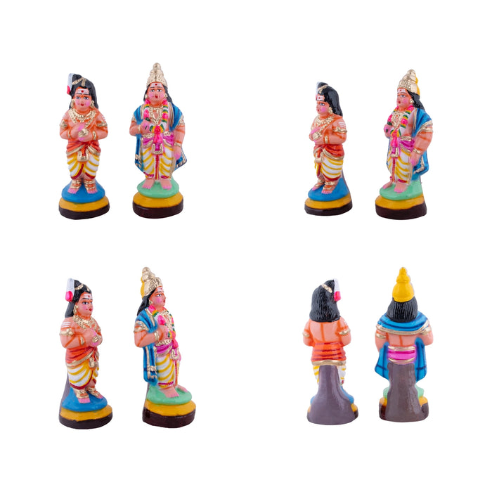 Nalvar Clay Golu Bommai Set - 9 x 3 Inches | Giri Golu Doll/ Navaratri Golu Bomma/Gombe/Bommai