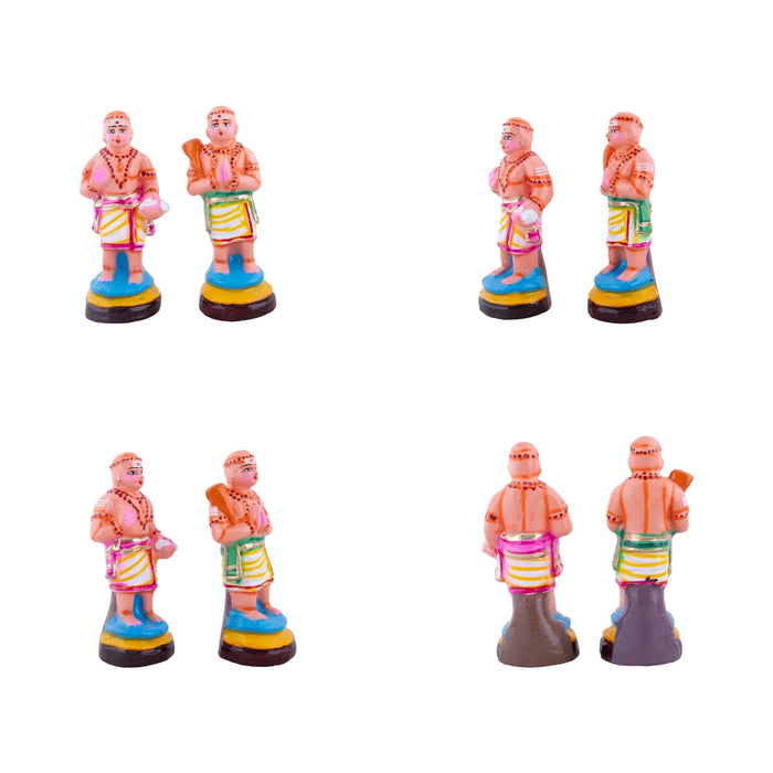 Nalvar Clay Golu Bommai Set - 9 x 3 Inches | Giri Golu Doll/ Navaratri Golu Bomma/Gombe/Bommai