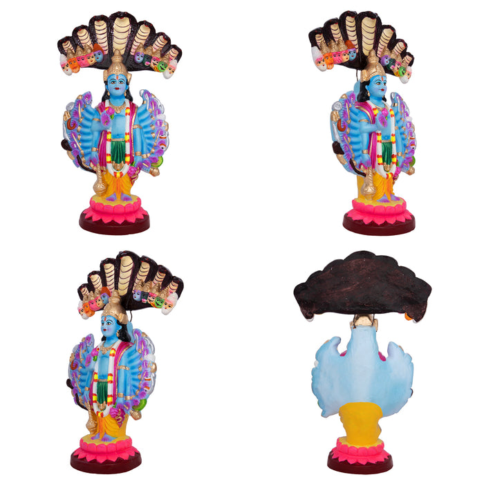 Vishnu Vishwaroopam Clay Golu Bommai - 13 x 6.5 Inches | Giri Golu Doll/ Navaratri Golu Bomma/ Gombe/ Bommai