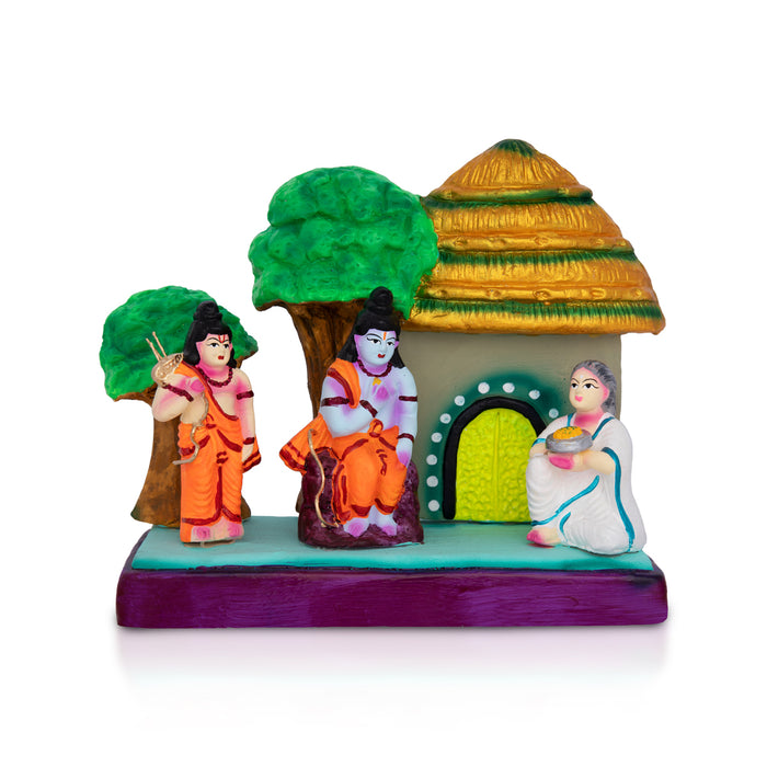 Ramayana Shabari Bhakti Clay Golu Bommai - 7.5 X 8.5 Inches | Giri Golu Doll/ Navaratri Golu Bommai/ Gombe