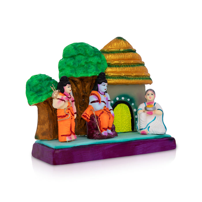 Ramayana Shabari Bhakti Clay Golu Bommai - 7.5 X 8.5 Inches | Giri Golu Doll/ Navaratri Golu Bommai/ Gombe