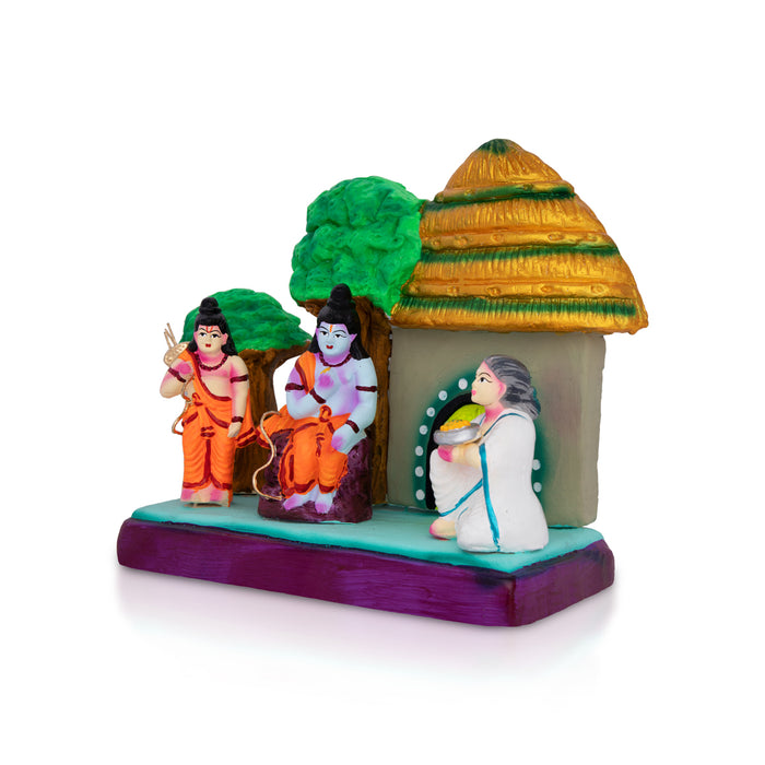 Ramayana Shabari Bhakti Clay Golu Bommai - 7.5 X 8.5 Inches | Giri Golu Doll/ Navaratri Golu Bommai/ Gombe