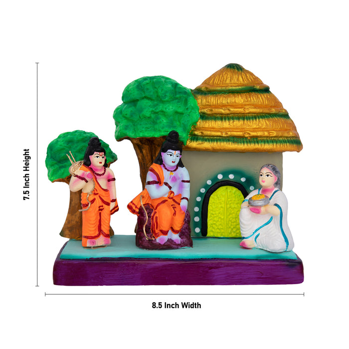 Ramayana Shabari Bhakti Clay Golu Bommai - 7.5 X 8.5 Inches | Giri Golu Doll/ Navaratri Golu Bommai/ Gombe