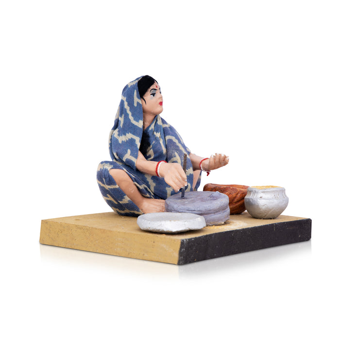Community Helpers Sitting Clay Golu Bommai - 4 x 5 Inches | Giri Golu Doll/ Navaratri Golu Bomma/ Gombe