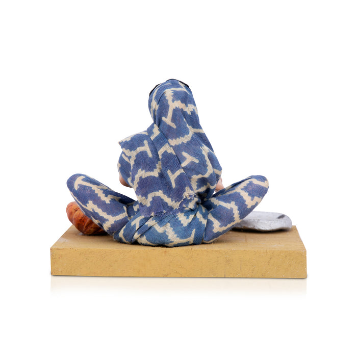 Community Helpers Sitting Clay Golu Bommai - 4 x 5 Inches | Giri Golu Doll/ Navaratri Golu Bomma/ Gombe