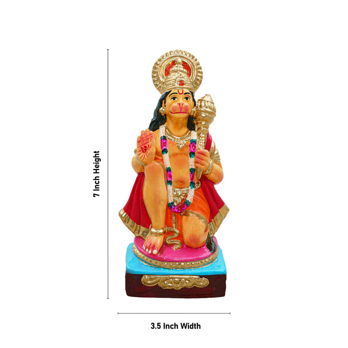 Hanuman Clay Golu Bommai- 7 x 3.5 Inches | Giri Golu Doll/Navaratri Golu Bomma/Gombe/Bommai