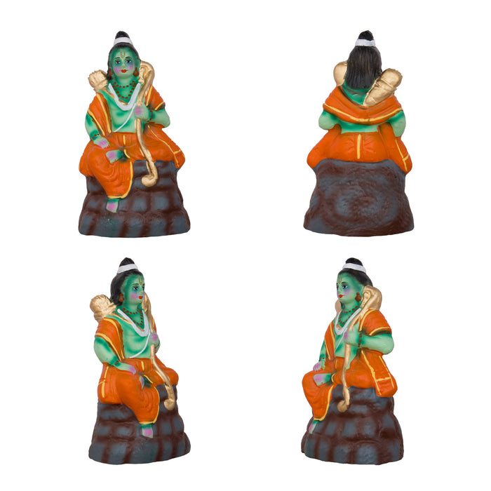 Seethaiyai Kanden Clay Golu Bommai Set - 7 x 4 Inches | 6 Pcs/ Giri Kolu Bommai/ Navaratri Golu Doll/ Gombe