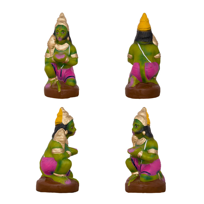 Seethaiyai Kanden Clay Golu Bommai Set - 7 x 4 Inches | 6 Pcs/ Giri Kolu Bommai/ Navaratri Golu Doll/ Gombe